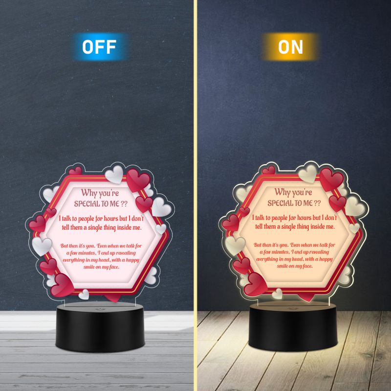 Why You are Special to Me Message LED Lamp with Warm White Light Gift for Husband Wife, Girlfriend Boyfriend & Loveable Person